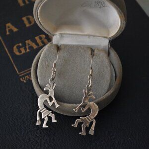 Vintage Sterling Kokopelli Earrings